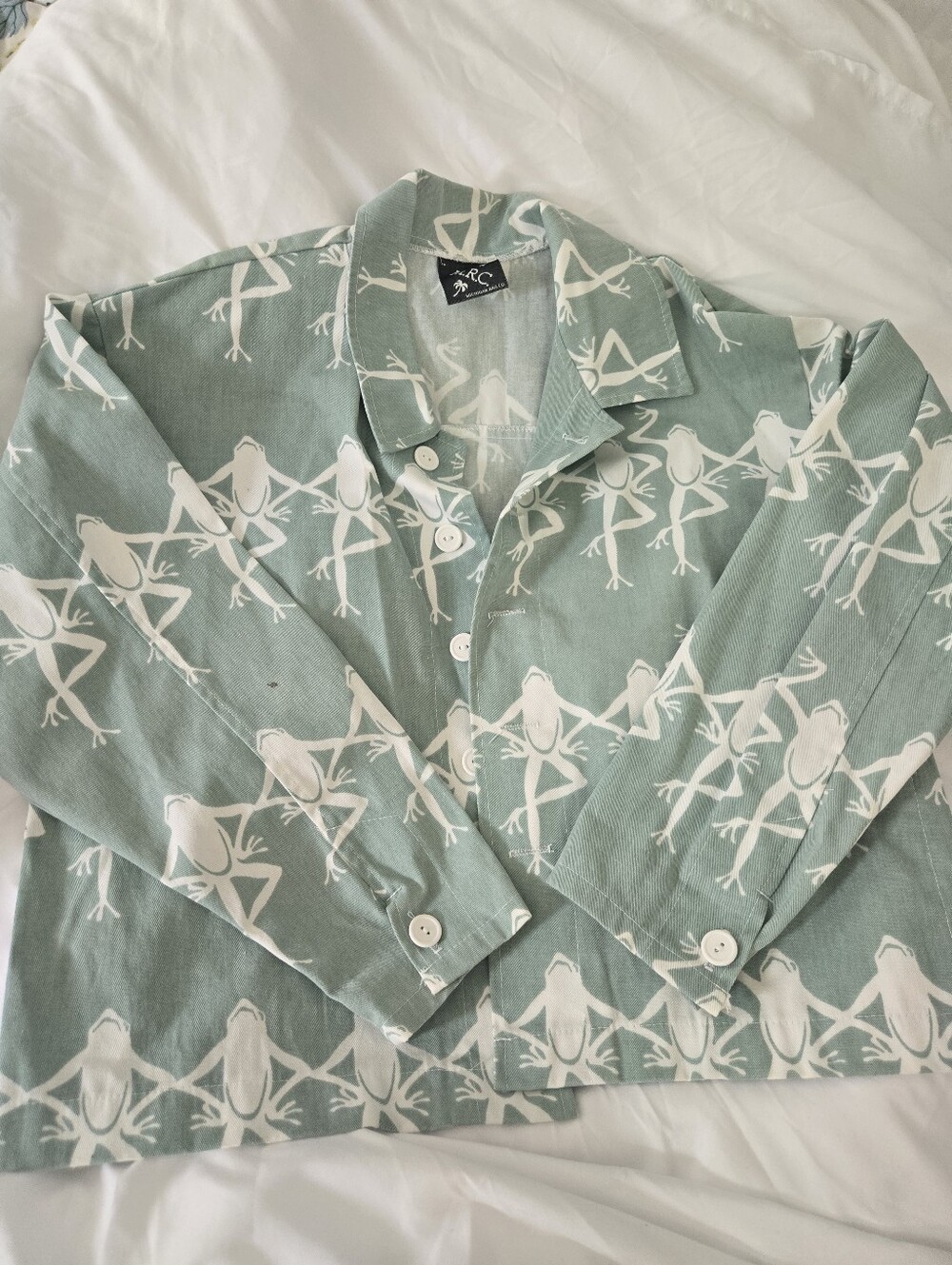 Vintage Michigan Rag Co Frog Jacket Small Cropped Chore Coat Made USA